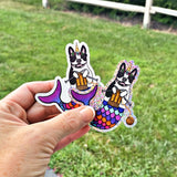 Knitting Merdog Unicorn Sticker and Magnet