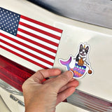 Knitting Merdog Unicorn Sticker and Magnet